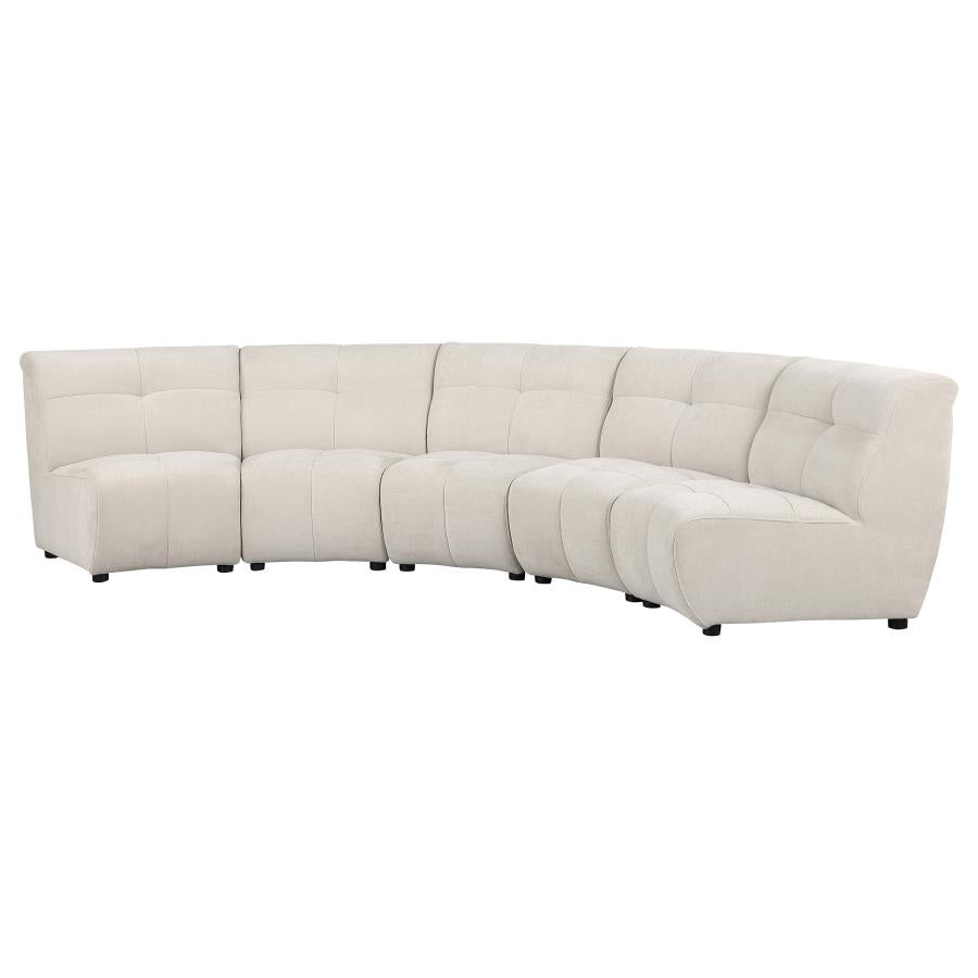 Charlotte 5-piece Upholstered Modular Sectional Sofa Ivory - 551300-S5