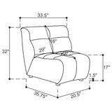 Charlotte 5-piece Upholstered Modular Sectional Sofa Ivory - 551300-S5