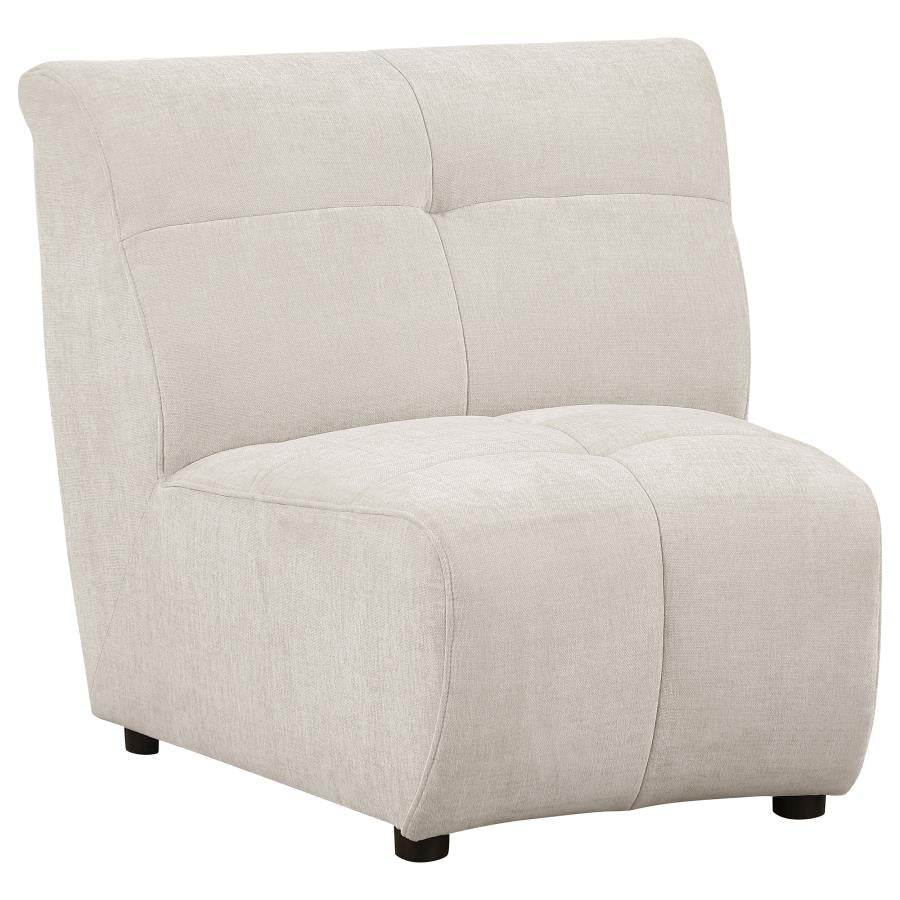 Charlotte Upholstered Curved Armless Chair Ivory - 551300AC