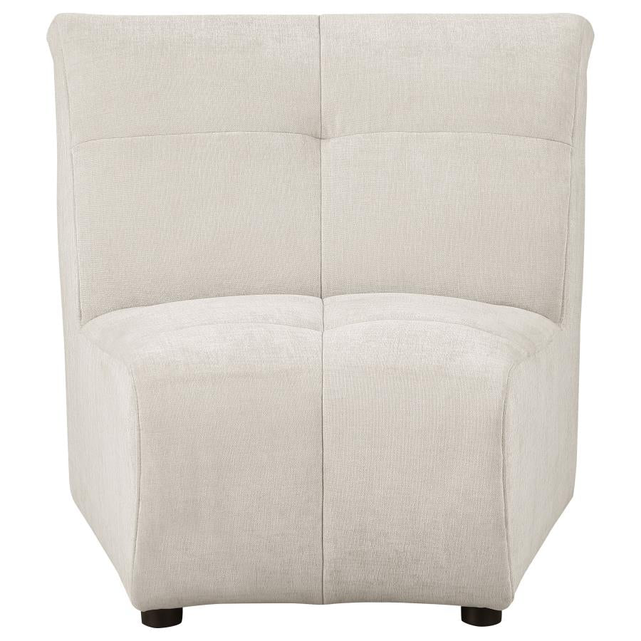Charlotte Upholstered Curved Armless Chair Ivory - 551300AC