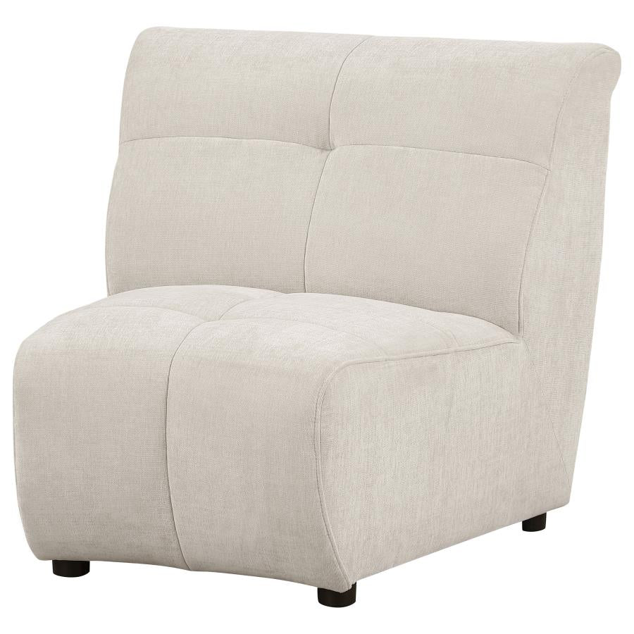 Charlotte Upholstered Curved Armless Chair Ivory - 551300AC