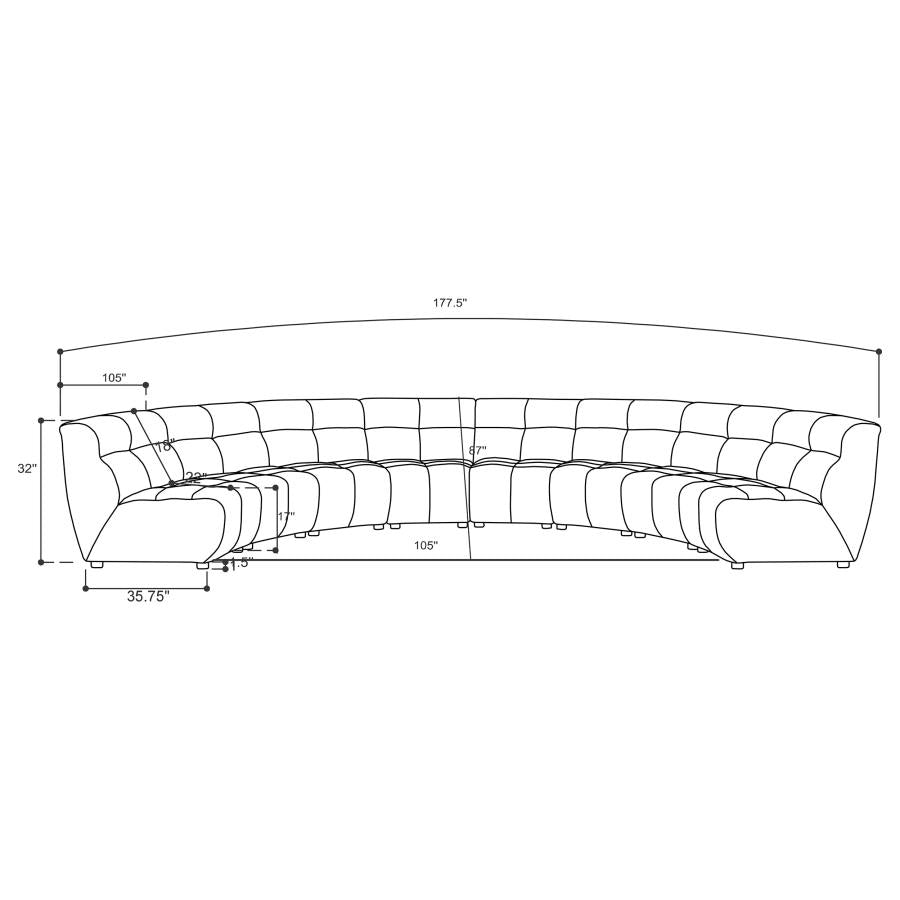 Charlotte 8-piece Upholstered Modular Sectional Sofa Ivory - 551300