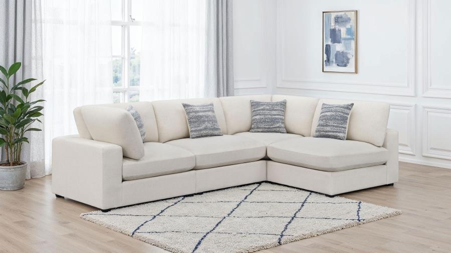 Serene 4-piece Upholstered Modular Sectional Sofa Beige - 551321-SETA