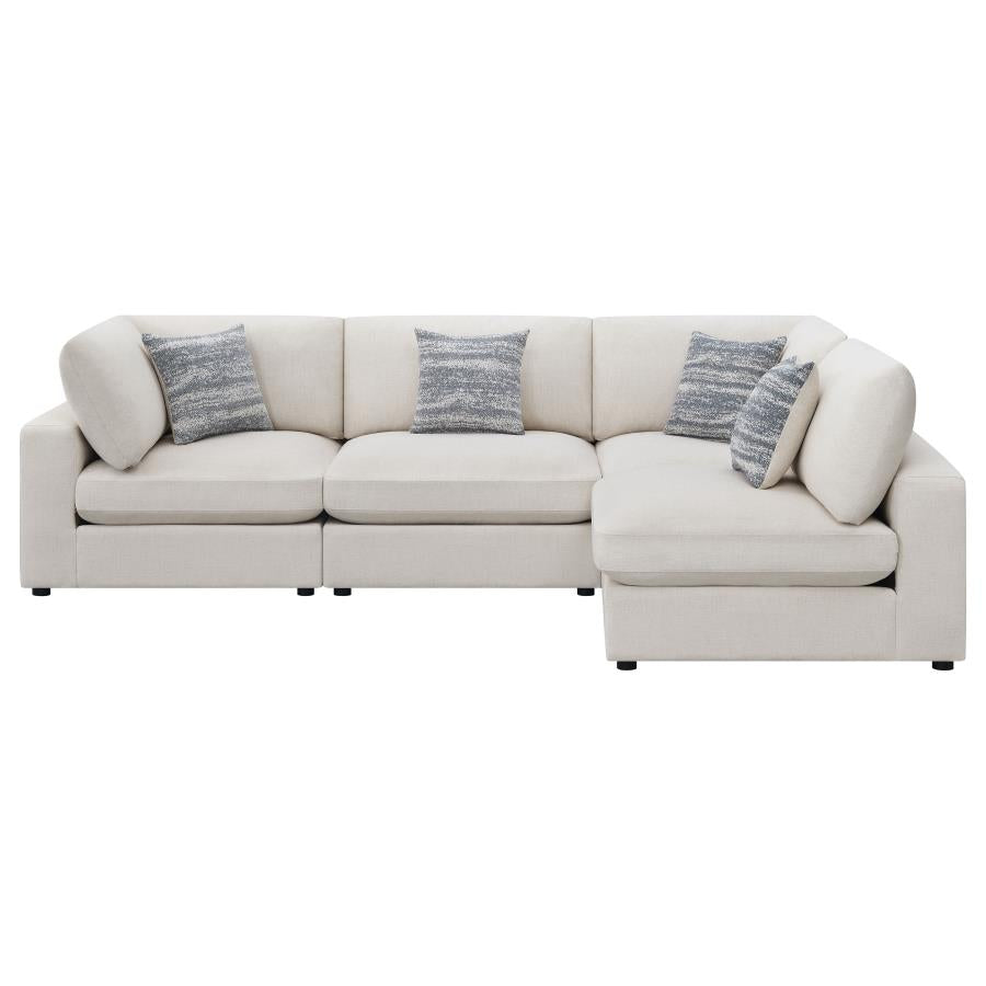 Serene 4-piece Upholstered Modular Sectional Sofa Beige - 551321-SETA