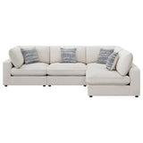 Serene 4-piece Upholstered Modular Sectional Sofa Beige - 551321-SETA