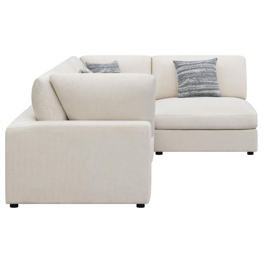 Serene 4-piece Upholstered Modular Sectional Sofa Beige - 551321-SETA