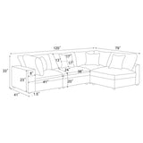 Serene 4-piece Upholstered Modular Sectional Sofa Beige - 551321-SETA