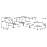 Serene 5-piece Upholstered Modular Sectional Sofa Beige - 551321-SETC