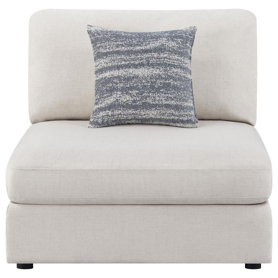 Serene Upholstered Armless Chair Beige - 551321