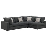 Serene 4-piece Upholstered Modular Sectional Sofa Charcoal - 551324-SETA