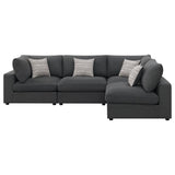 Serene 4-piece Upholstered Modular Sectional Sofa Charcoal - 551324-SETA