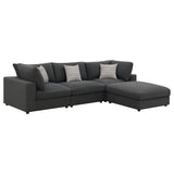 Serene 4-piece Upholstered Modular Sectional Sofa Charcoal - 551324-SETB