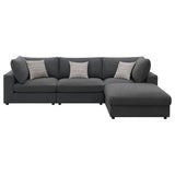 Serene 4-piece Upholstered Modular Sectional Sofa Charcoal - 551324-SETB