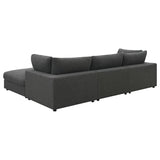 Serene 4-piece Upholstered Modular Sectional Sofa Charcoal - 551324-SETB