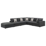 Serene 6-piece Upholstered Modular Sectional Sofa Charcoal - 551324-SET