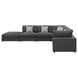 Serene 6-piece Upholstered Modular Sectional Sofa Charcoal - 551324-SET