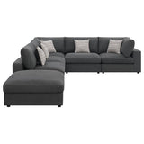 Serene 6-piece Upholstered Modular Sectional Sofa Charcoal - 551324-SET