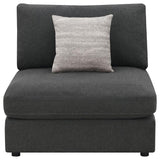 Serene Upholstered Armless Chair Charcoal - 551324