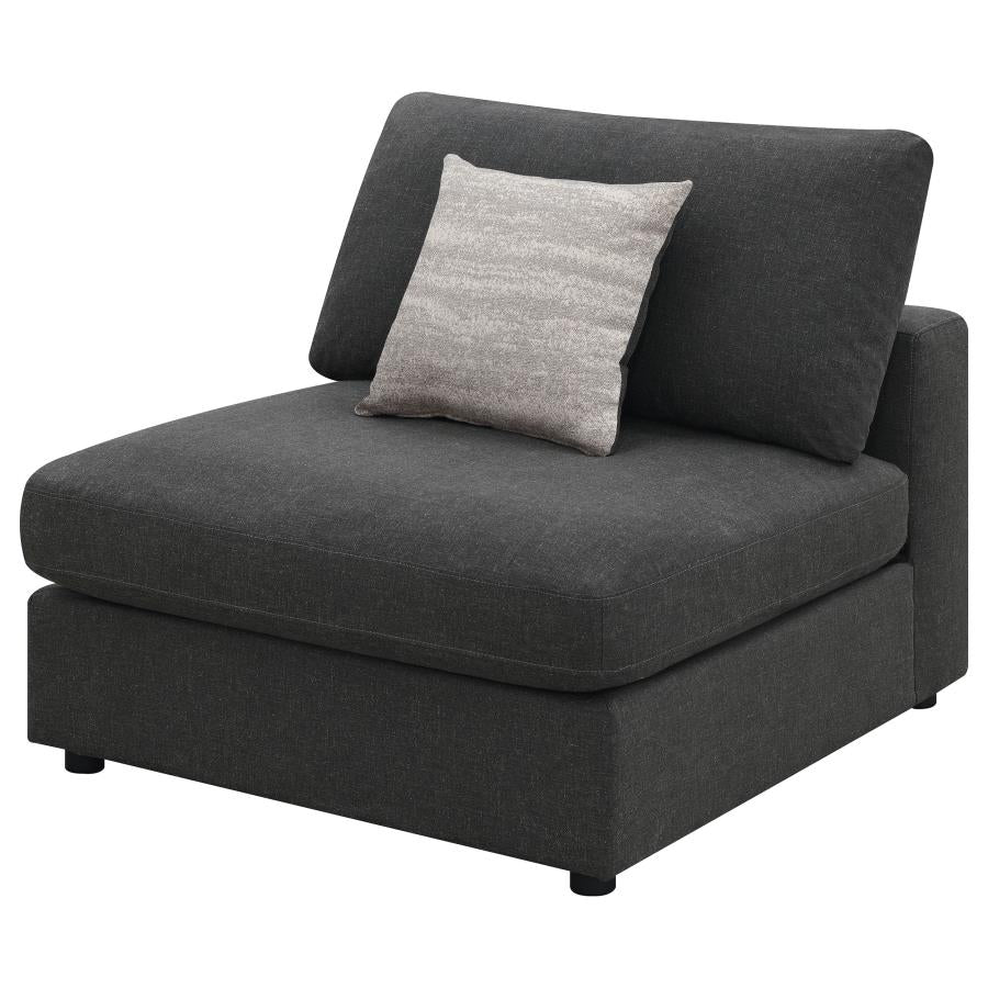 Serene Upholstered Armless Chair Charcoal - 551324