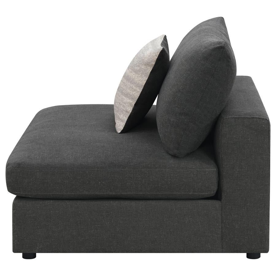 Serene Upholstered Armless Chair Charcoal - 551324