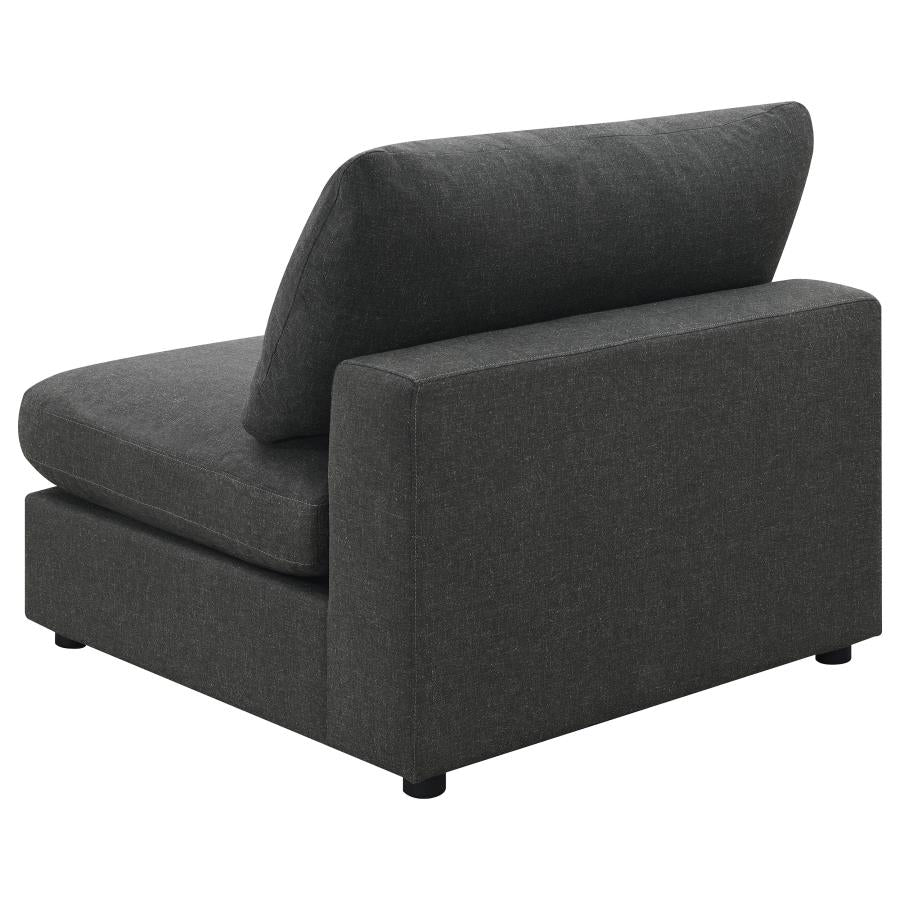 Serene Upholstered Armless Chair Charcoal - 551324