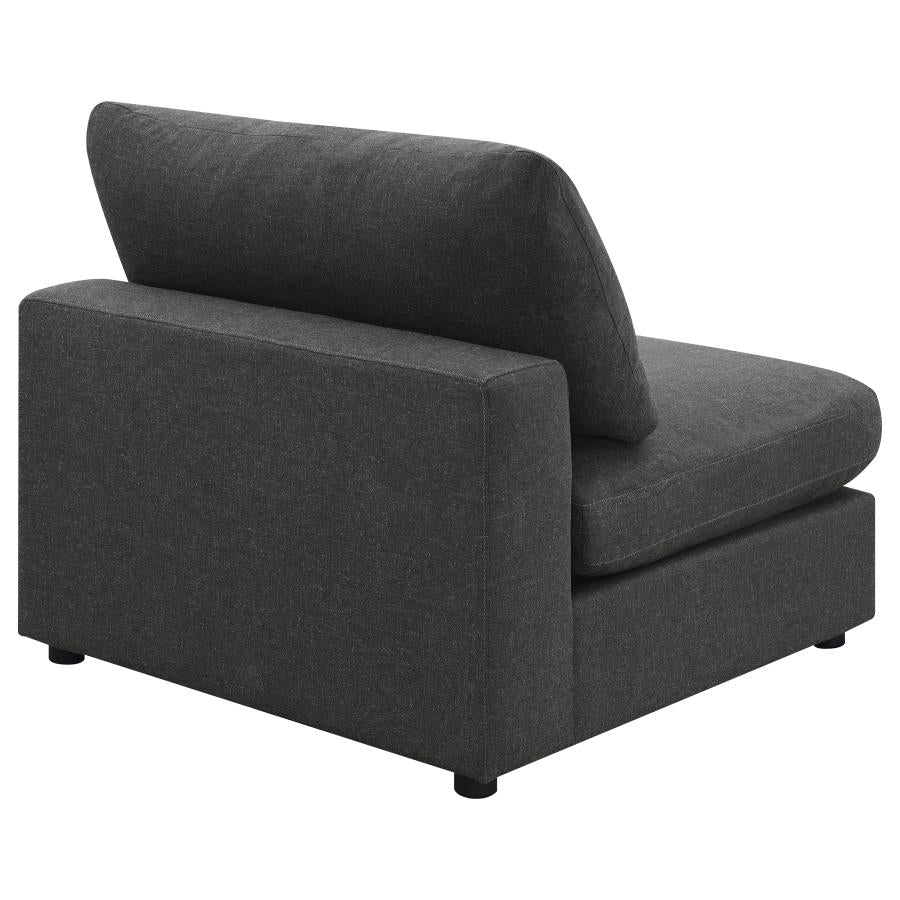 Serene Upholstered Armless Chair Charcoal - 551324