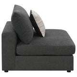 Serene Upholstered Armless Chair Charcoal - 551324