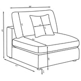 Serene Upholstered Armless Chair Charcoal - 551324