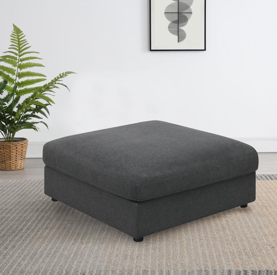 Serene Square Upholstered Ottoman Charcoal - 551326