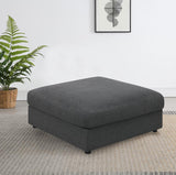 Serene Square Upholstered Ottoman Charcoal - 551326