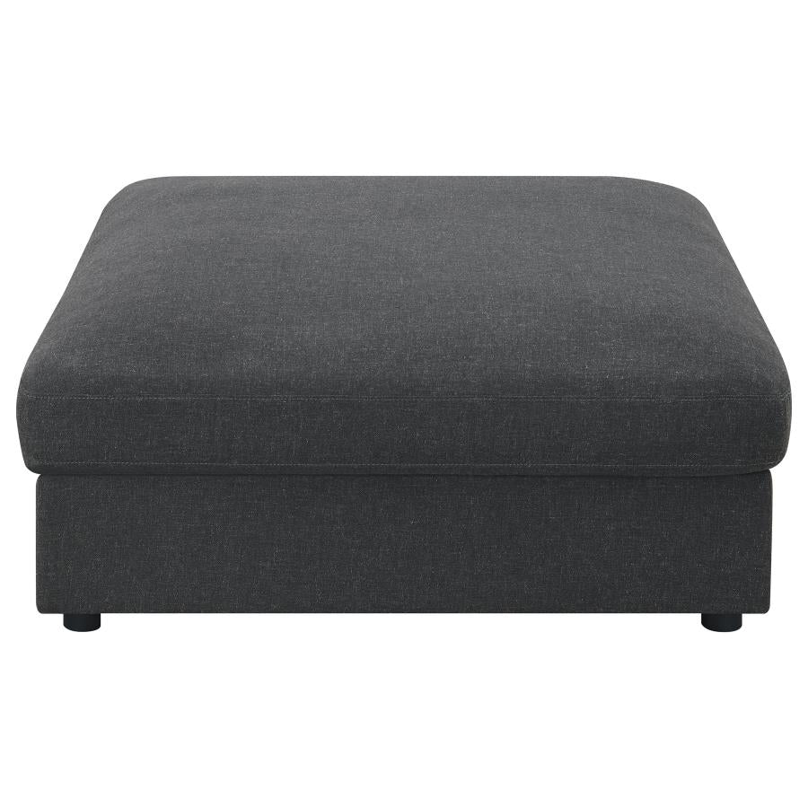Serene Square Upholstered Ottoman Charcoal - 551326