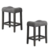 Transitional Style Counter Height Dining Stool With Footrest (Set of 2)