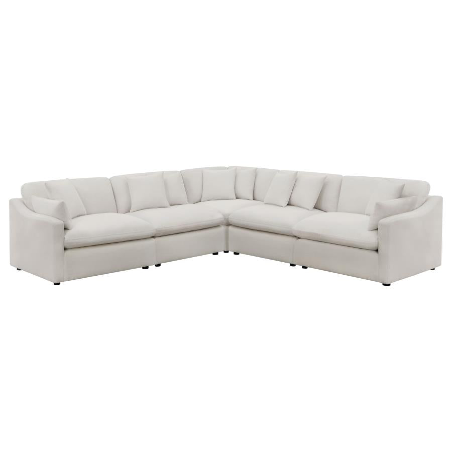 Hobson 5-piece Upholstered Modular Sectional Sofa Ivory - 551451-SETA