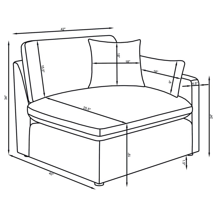 Hobson 4-piece Upholstered Modular Sectional Sofa Ivory - 551451-SETB