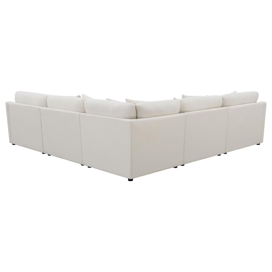 Hobson 6-piece Upholstered Modular Sectional Sofa Ivory - 551451-SET