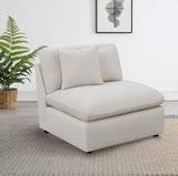 Hobson Upholstered Armless Chair Ivory - 551451