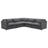Hobson 5-piece Upholstered Modular Sectional Sofa Charcoal - 551455-SETA