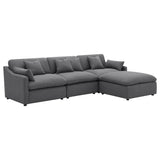 Hobson 4-piece Upholstered Modular Sectional Sofa Charcoal - 551455-SETB