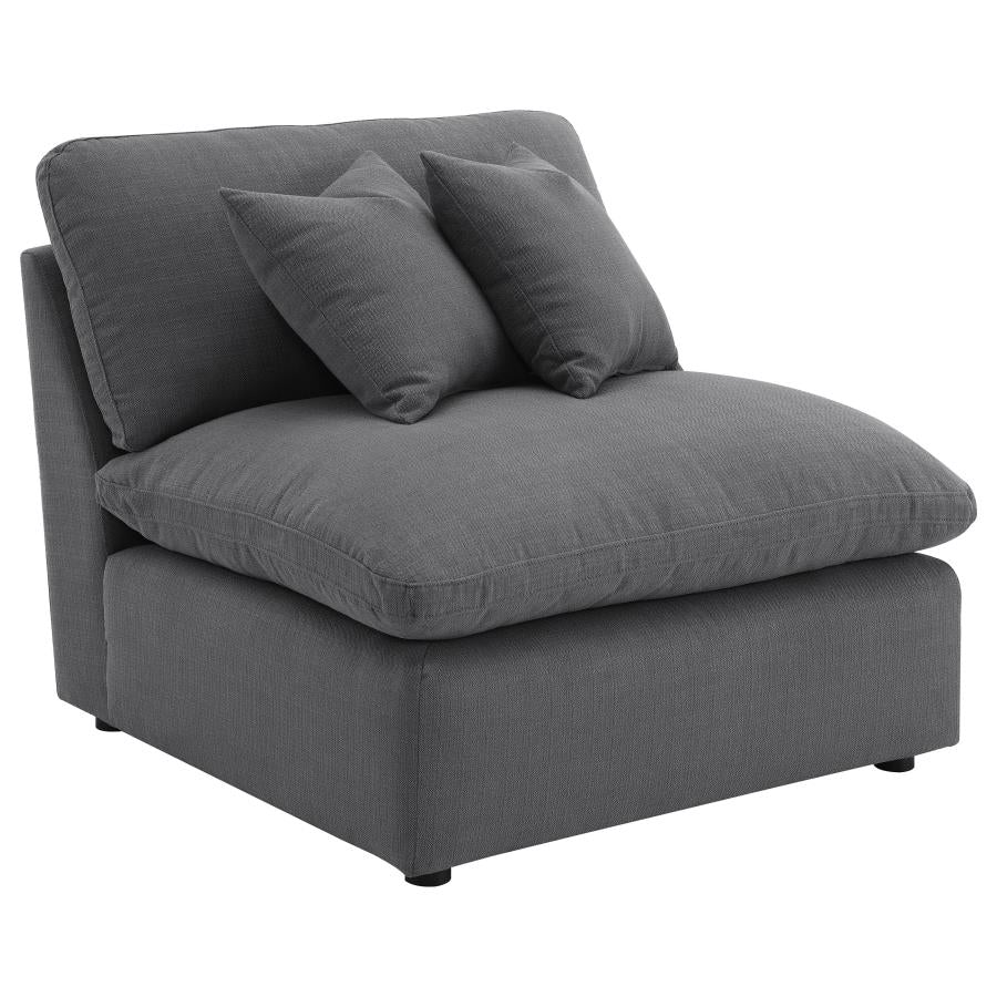 Hobson 4-piece Upholstered Modular Sectional Sofa Charcoal - 551455-SETB
