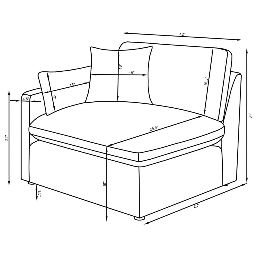Hobson 4-piece Upholstered Modular Sectional Sofa Charcoal - 551455-SETB