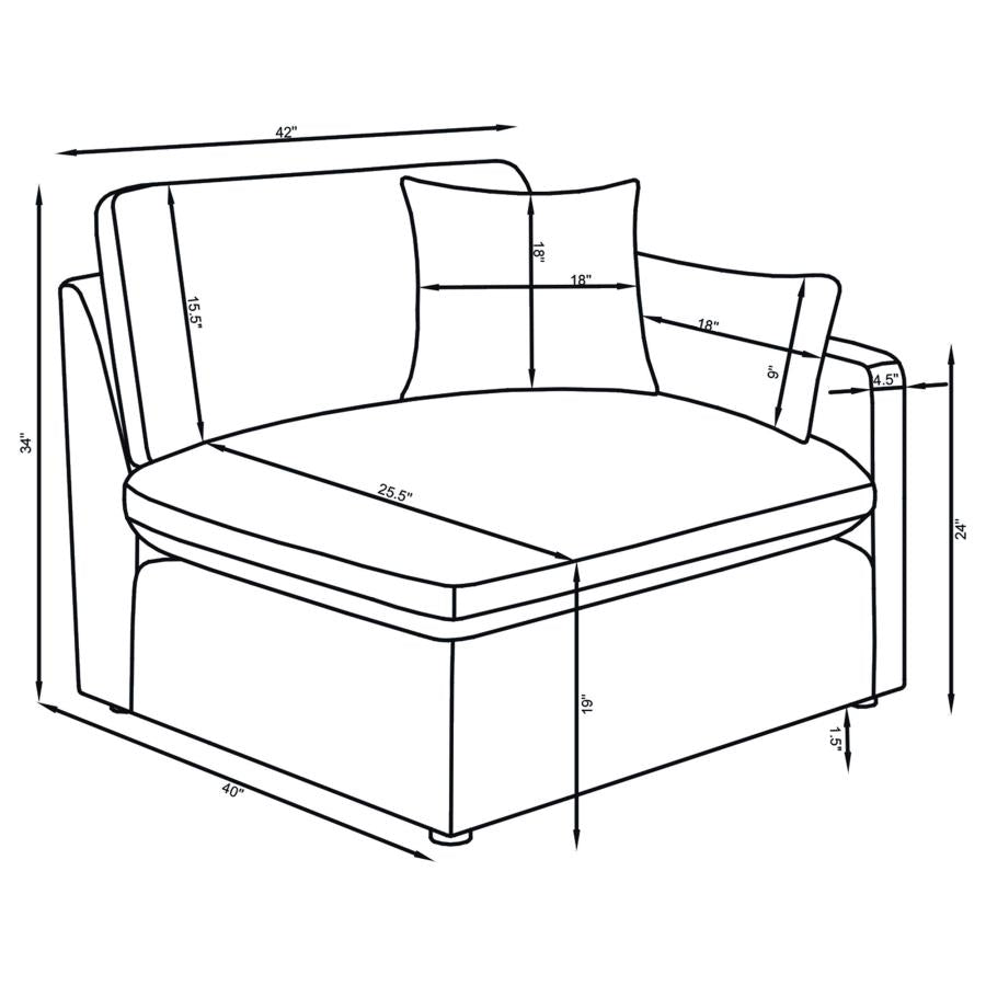 Hobson 4-piece Upholstered Modular Sectional Sofa Charcoal - 551455-SETB