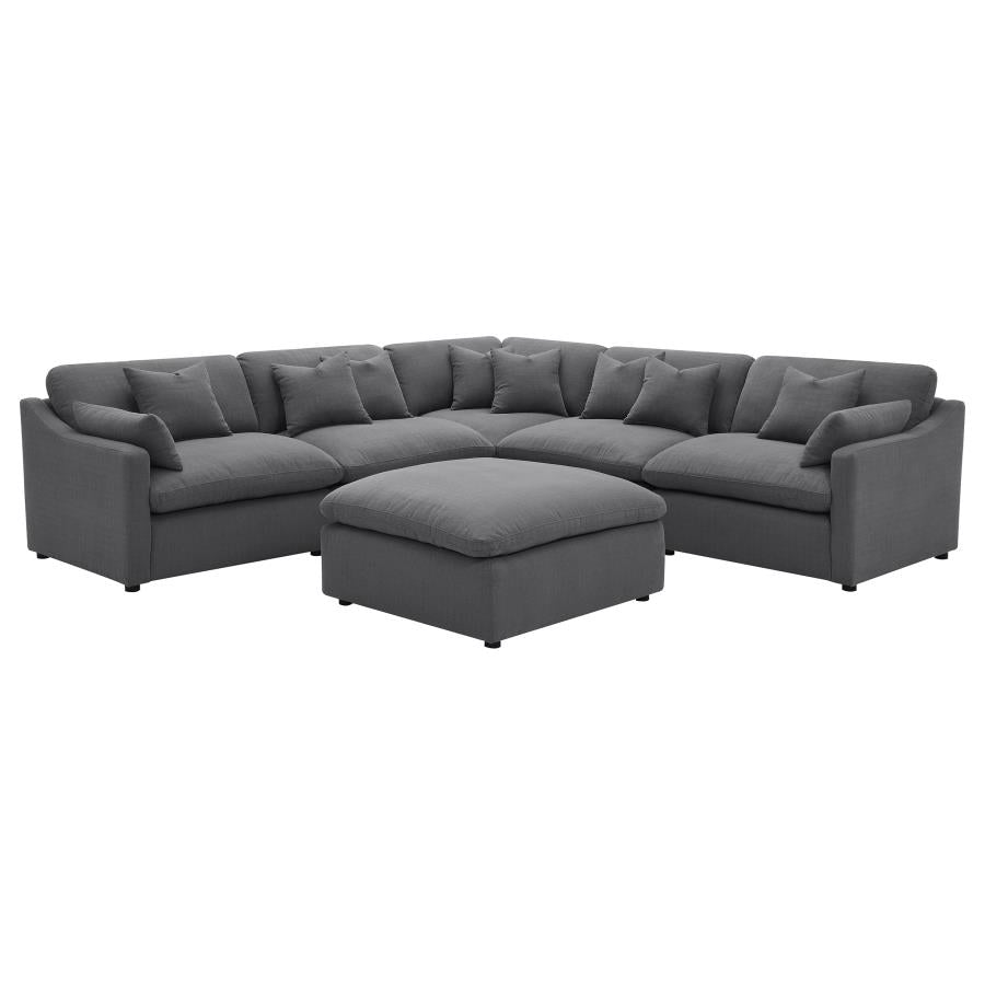 Hobson 6-piece Upholstered Modular Sectional Sofa Charcoal - 551455-SET