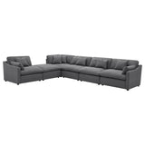 Hobson 6-piece Upholstered Modular Sectional Sofa Charcoal - 551455-SET