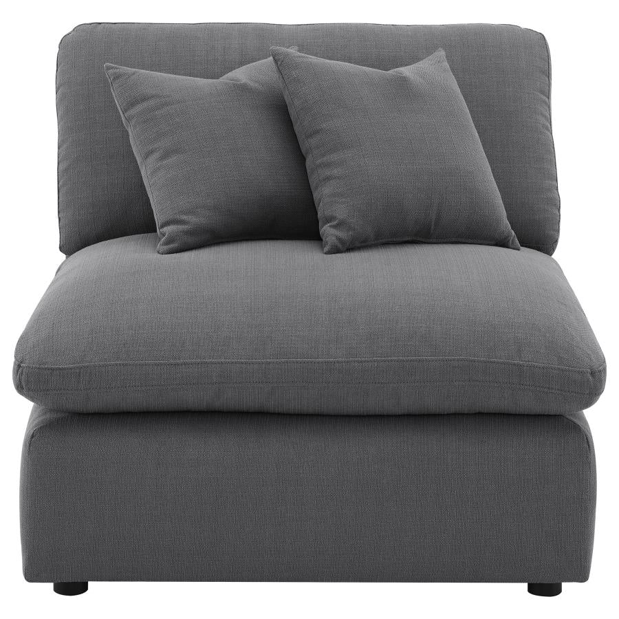 Hobson Upholstered Armless Chair Charcoal - 551455