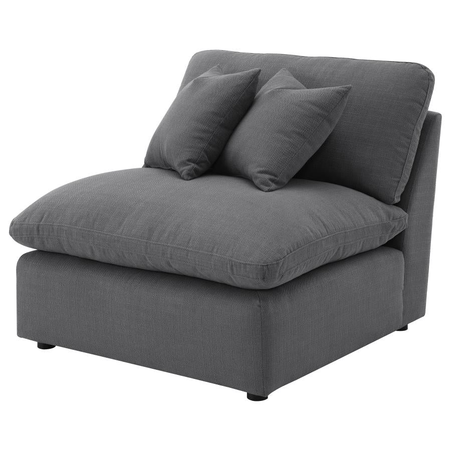 Hobson Upholstered Armless Chair Charcoal - 551455