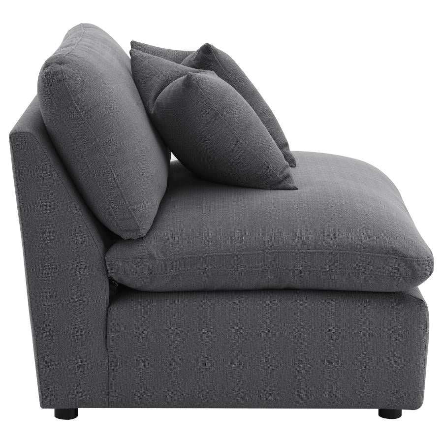 Hobson Upholstered Armless Chair Charcoal - 551455