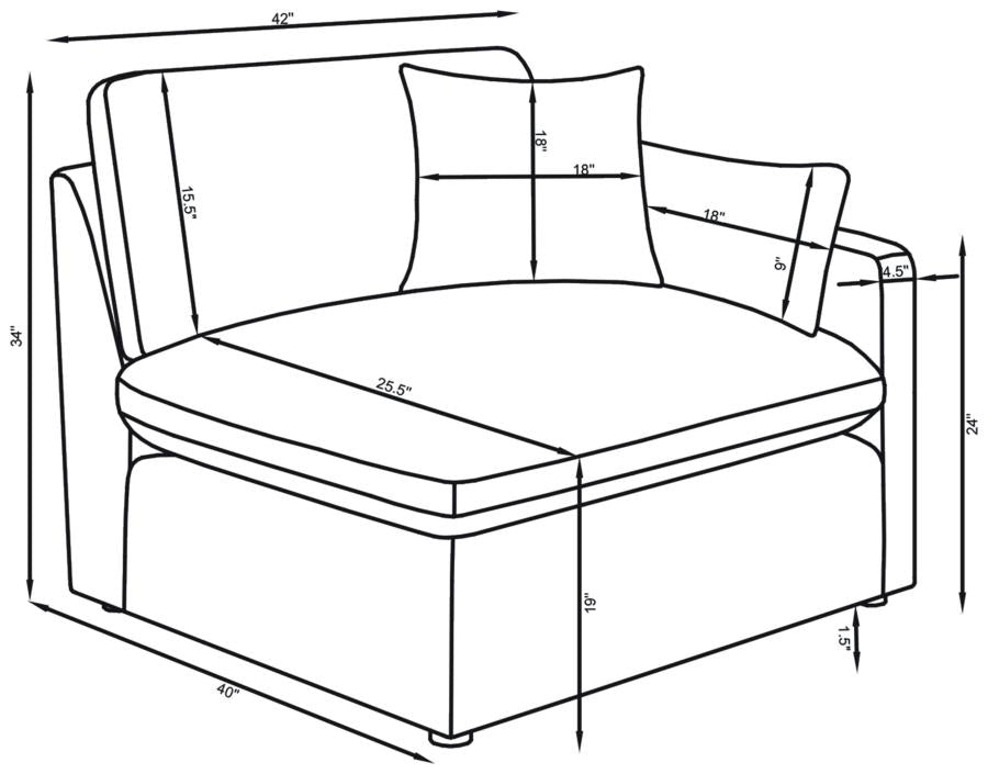 Hobson Upholstered RAF Chair Charcoal - 551458RAF