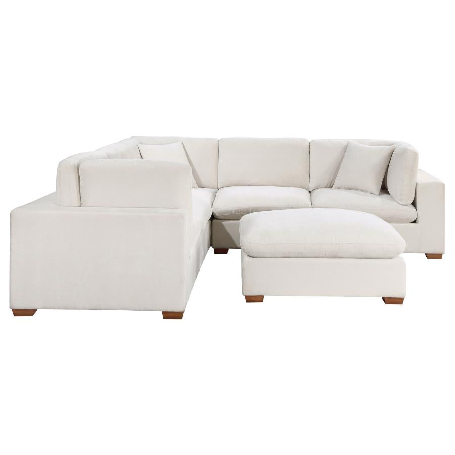 Lakeview 6-piece Upholstered Modular Sectional Sofa Ivory - 551461-SETA