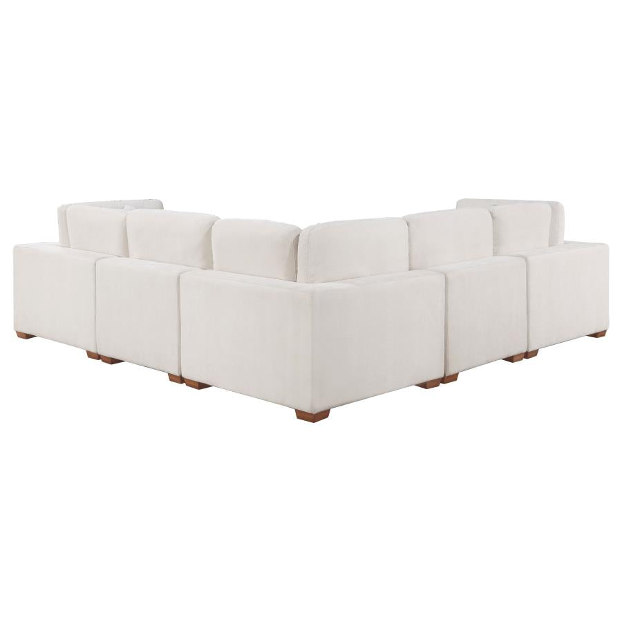 Lakeview 6-piece Upholstered Modular Sectional Sofa Ivory - 551461-SETA