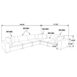 Lakeview 6-piece Upholstered Modular Sectional Sofa Ivory - 551461-SETA
